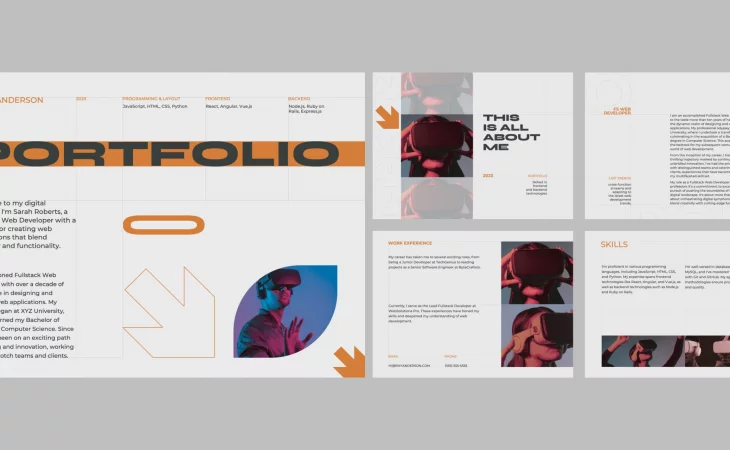 Designer reviewing portfolio on screen