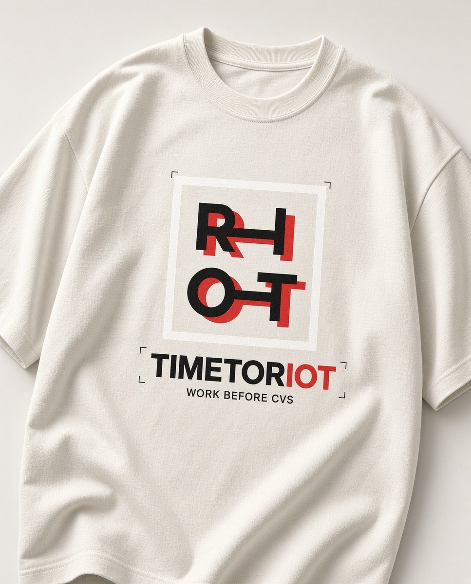 TIMETORIOT Tee — Work Before CVs
