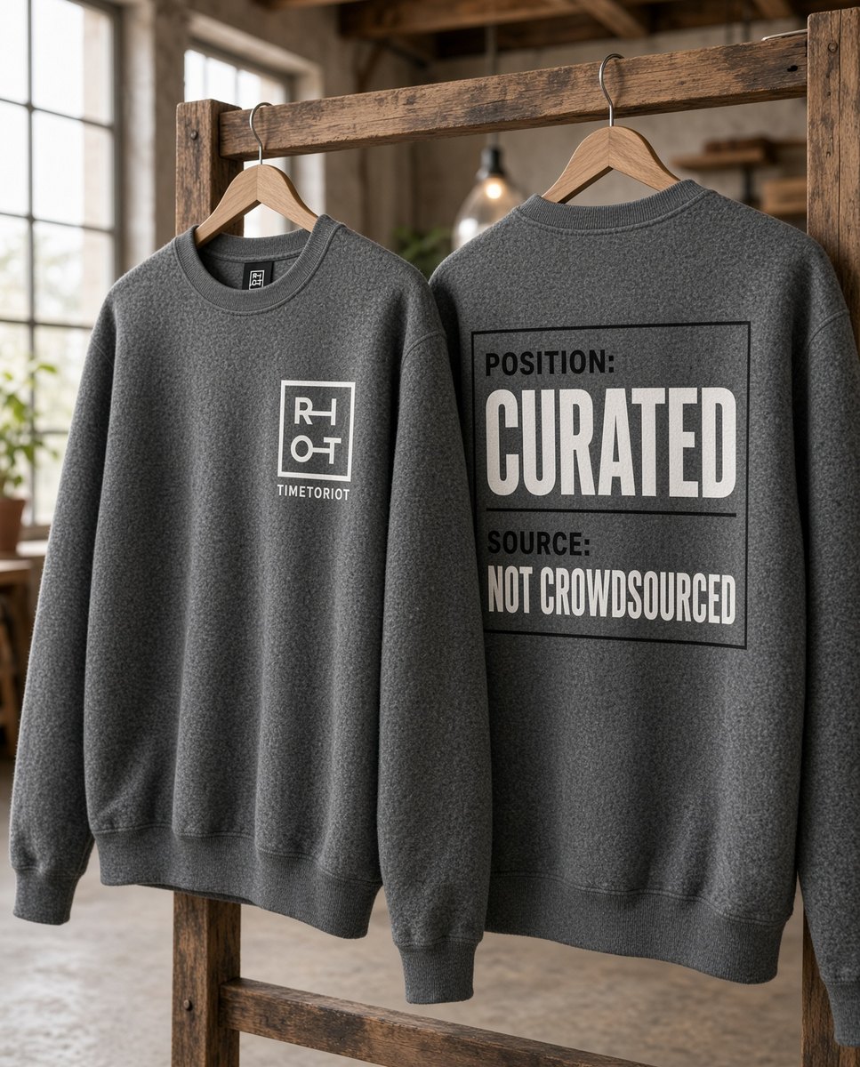 TIMETORIOT Crew — Curated, Not Crowdsourced